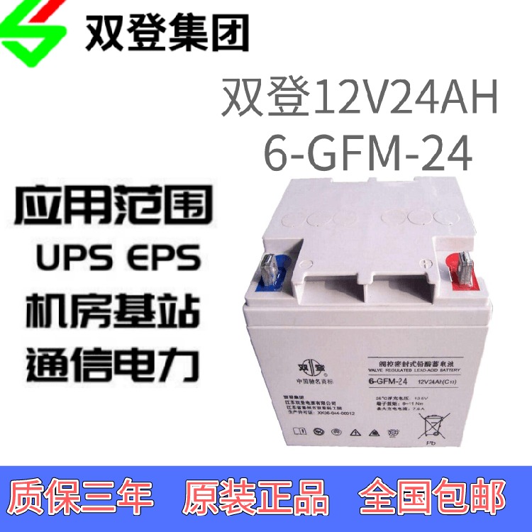 双登蓄电池6-GFM-24阀控式免维护蓄电池12V24AH上海总代理报价图片