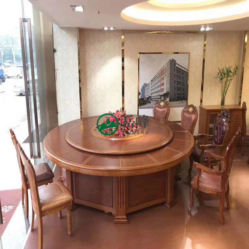 岚慧酒店桌子销售	中式红木电动餐桌	正方形餐桌变圆桌54841图片