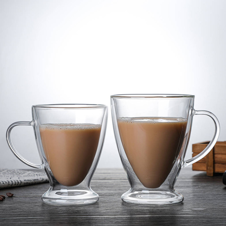 双层耐热玻璃杯 双层咖啡杯 亿诺 家用耐热透明玻璃杯 可定制