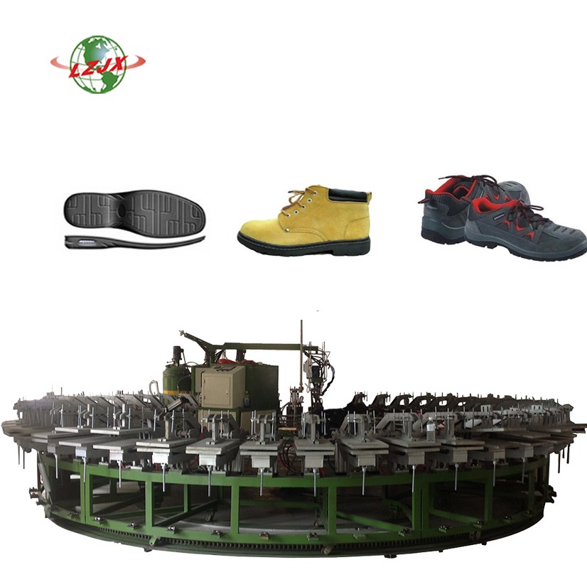 制作仿木高跟鞋底的发泡机 聚氨酯PU制鞋生产线设备  绿州图片
