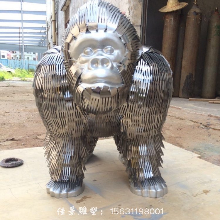 不锈钢大猩猩雕塑不锈钢动物雕塑
