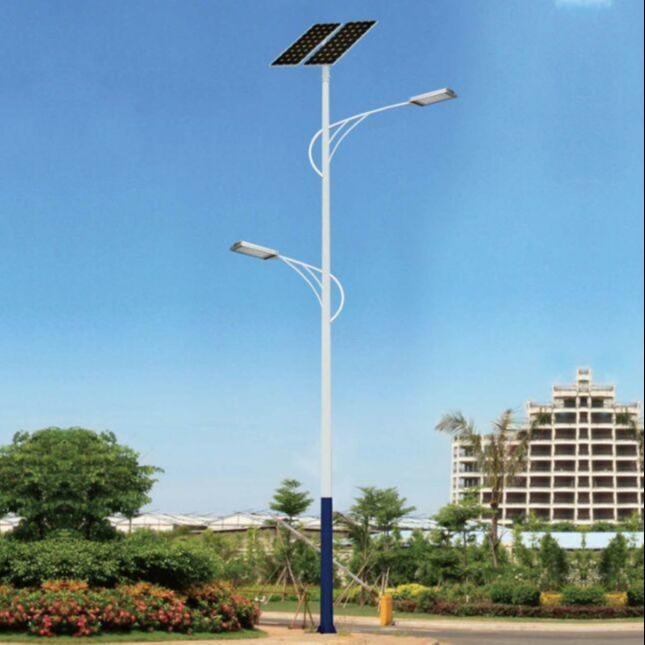乾旭照明双头高杆太阳能路灯 50W户外6米新农村太阳能路灯 厂区太阳能路灯
