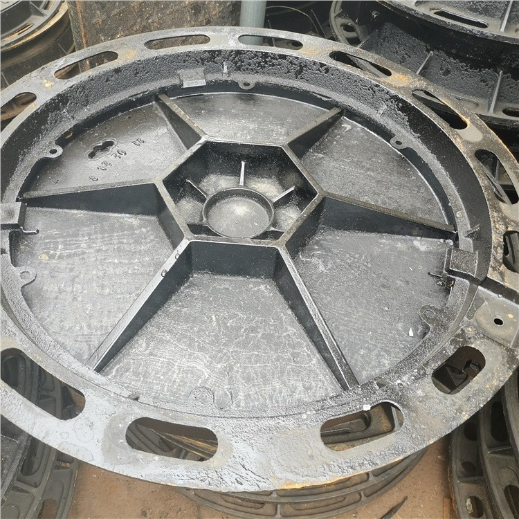 沉井盖重型 500*1100 排水沟盖板常用 D400承重40吨 旺苍圆形铸铁人盖板图片