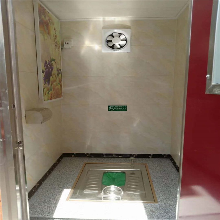 金属雕花板移动卫生间 多人位移动厕所 双琪 单间移动卫生间图片