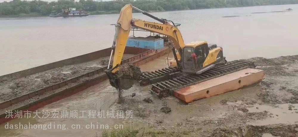 杭州沼泽漂浮船挖机出租施工