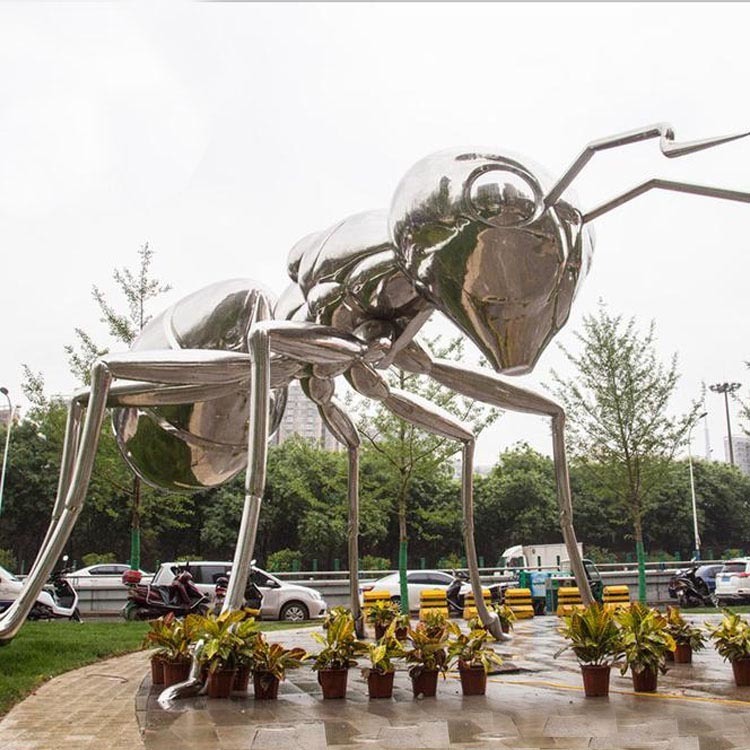 怪工匠 镜面蚂蚁雕塑 不锈钢动物蚂蚁雕塑 户外草坪蚂蚁雕塑摆件 一站式定制解决需求