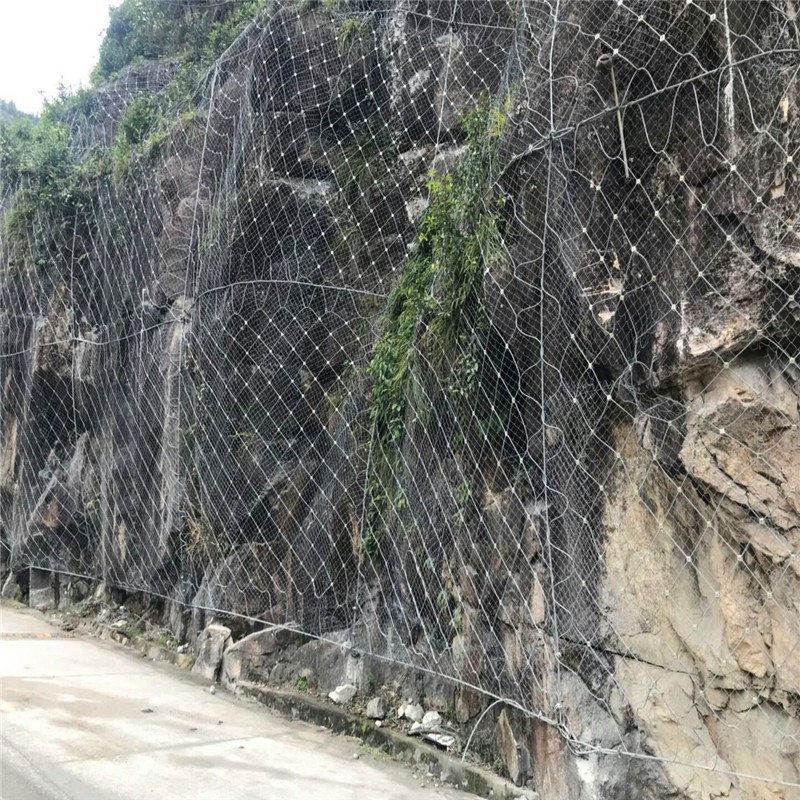 边坡防护网 被动环形护坡 钢丝绳拦石网 山体危岩铁丝网