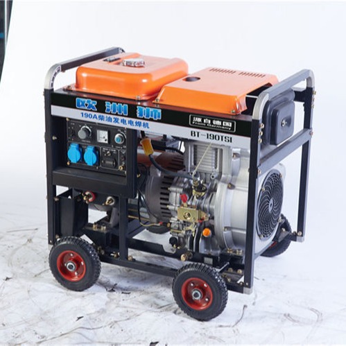 欧洲狮190A柴油发电电焊机手推式电启动户外发电电焊机