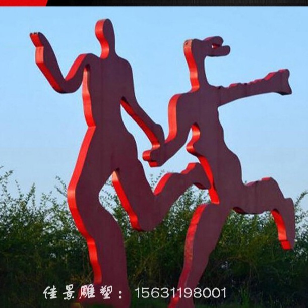 不锈钢跑步人物   公园人物雕塑图片