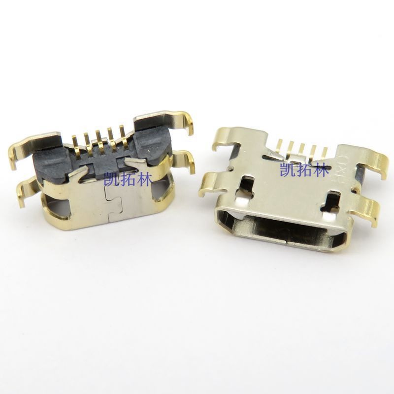 MICRO 5pin母座 卧式 双耳带螺丝孔洞 micro USB防水母座 5p