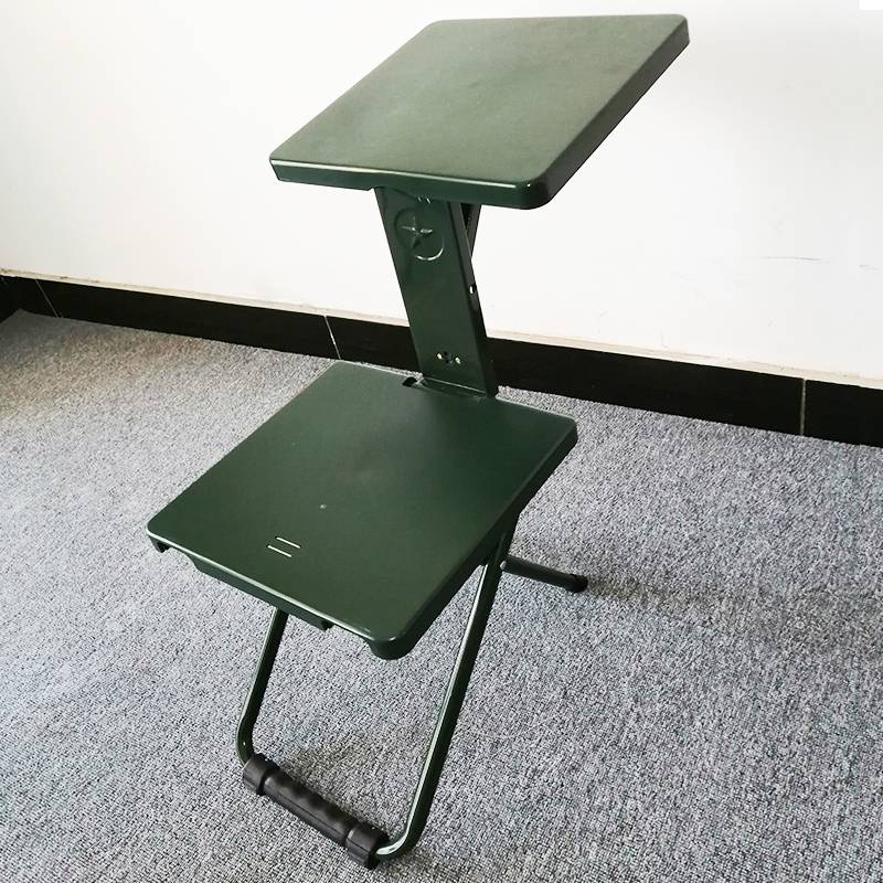 军绿色写字椅 多功能折叠椅 户外钓鱼凳 单人学习椅