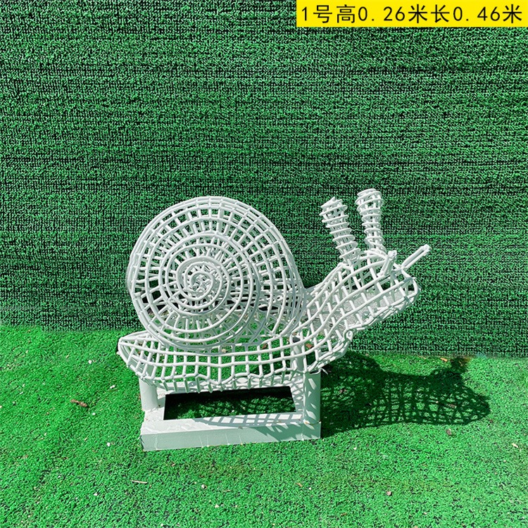 不锈钢镂空蜗牛雕塑，钢丝编织蜗牛雕塑加工厂图片