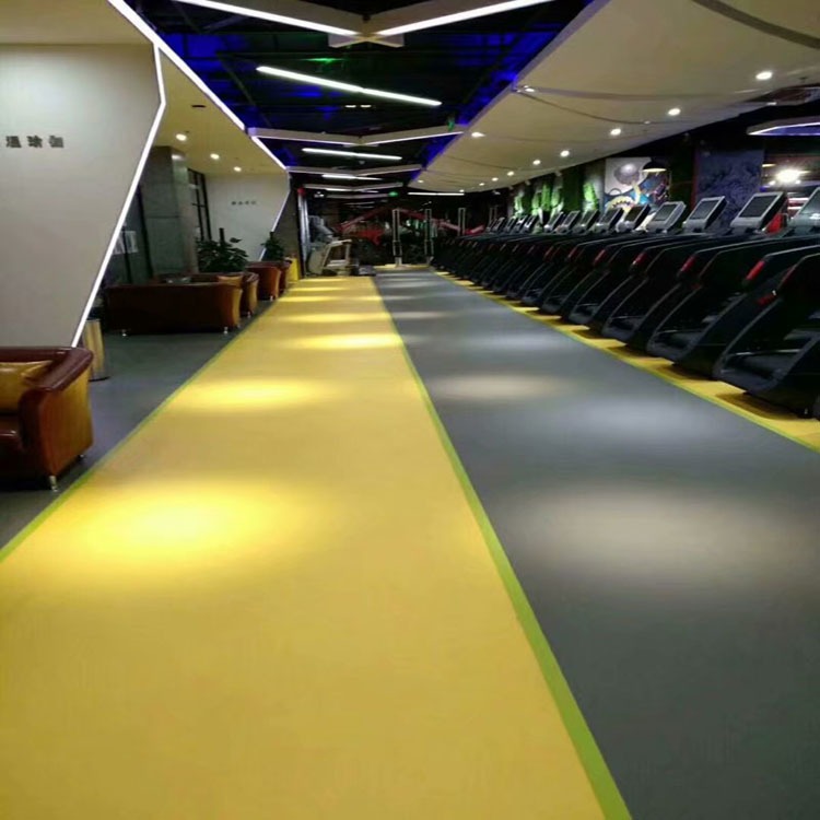 天津健身房弹性地板 健身房运动地板价格 pvc塑胶地板安装