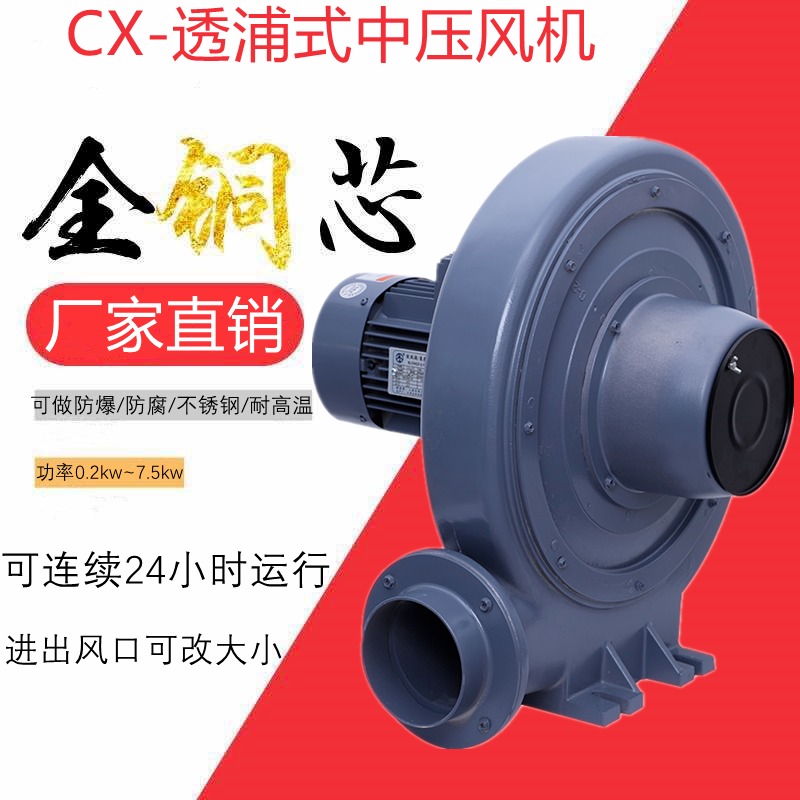 CX-100AH全风隔热鼓风机 耐高温中压风机1.5KW压铸铝鼓风机图片