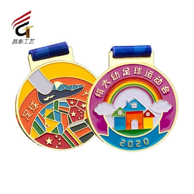 马拉松比赛幼儿园小奖牌 运动会冠亚季军创意水晶奖牌 昌泰制作