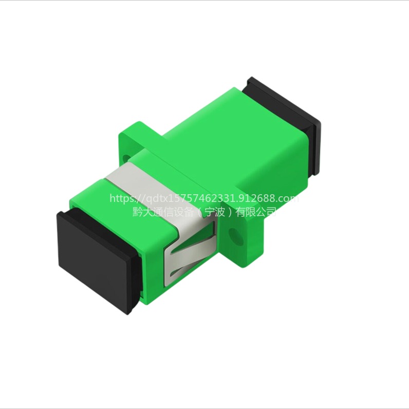 广电级SC/APC-SC/APC光纤耦合器方头斜口光纤连接器绿色光纤法兰优质A级套管金属卡扣吸塑盒包装型号齐全图片