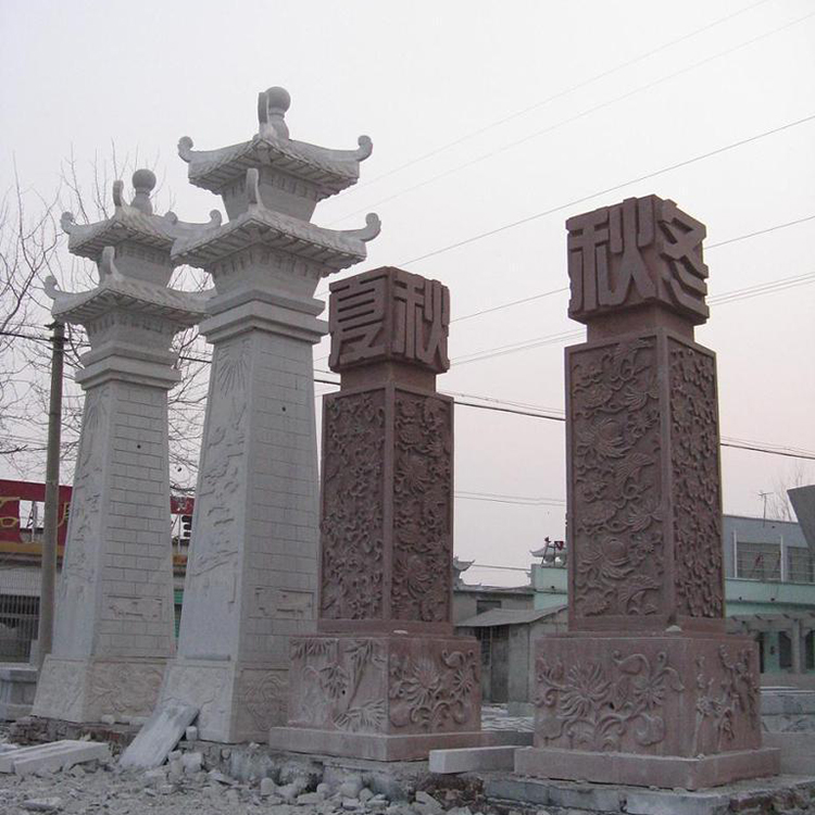 城市广场文化柱石雕图腾柱寺庙浮雕凤凰柱设计图片