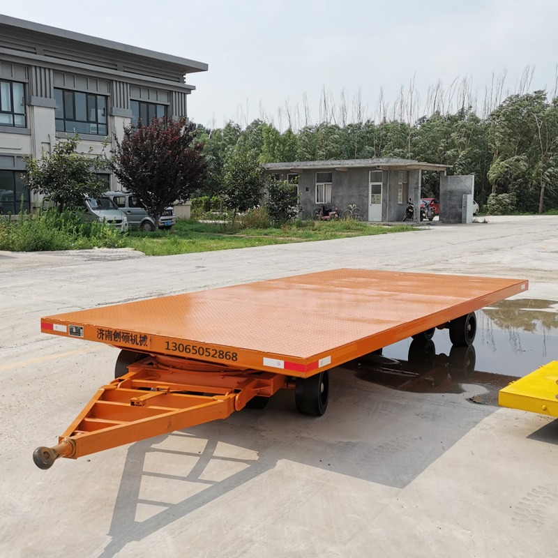 创硕工厂定制牵引式平板拖车 厂区货物转运平板工装车 重型工具车 CSPC-15