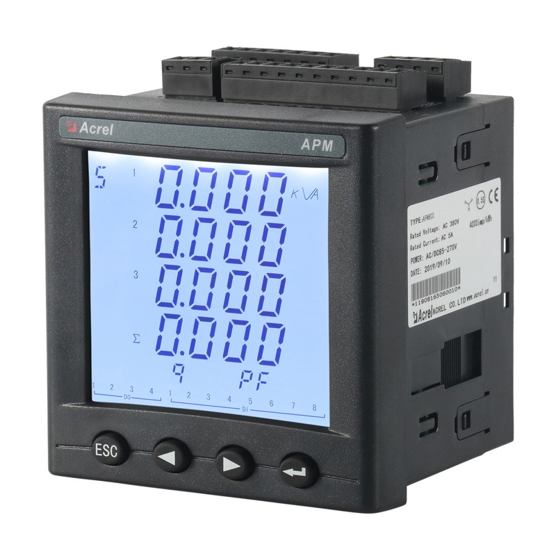 供应安科瑞品牌高精度电能表APM801精度0.2S级LCD显示支持SD卡扩展需量测量等两年质保