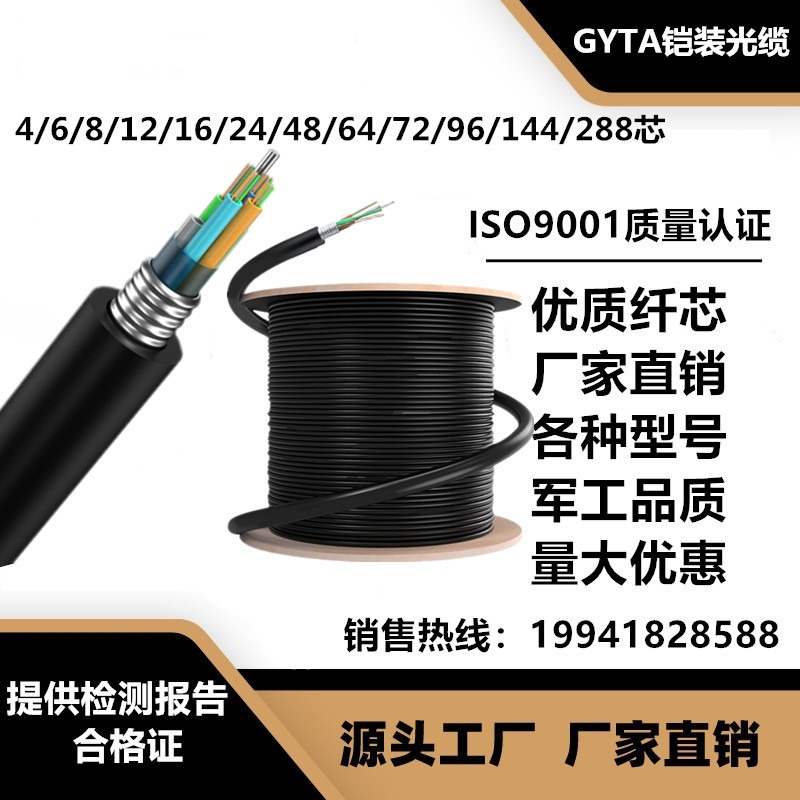 光缆厂家直销 GYTA-16B1 16芯GYTA光缆价格 TCGD通驰光电 层绞式架空光缆铠装光缆