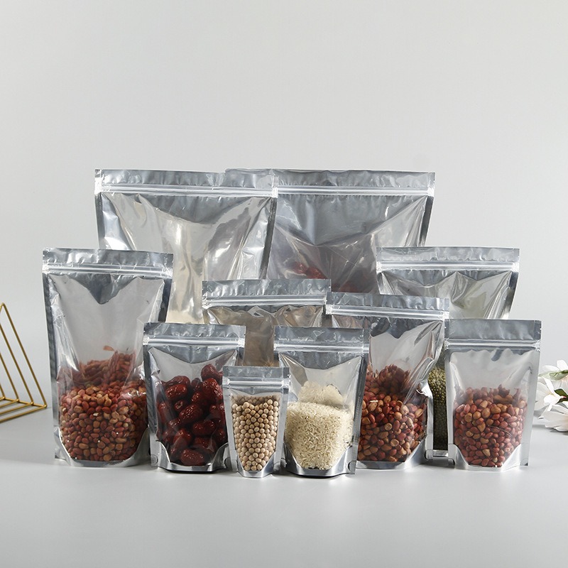 厂家供应透明塑料食品包装袋坚果干果自封自立袋三边封拉链袋