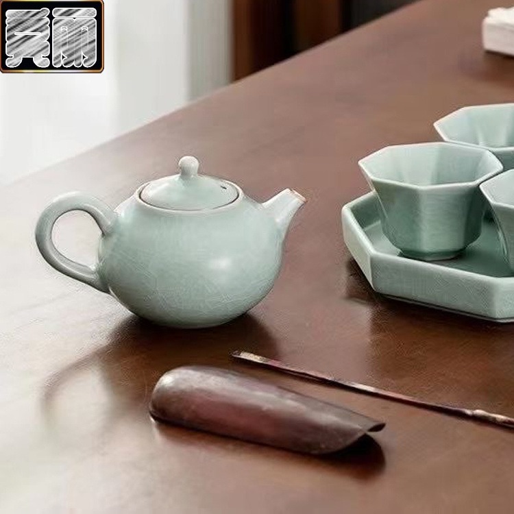 冰裂茶具套装 陶瓷茶具价格 家用茶具一套 亮丽陶瓷