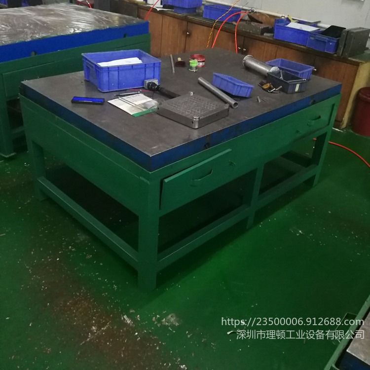 理顿LD-GZT230钢板重型模具桌 铸铁模具飞模工作台 榉木钳工操作台