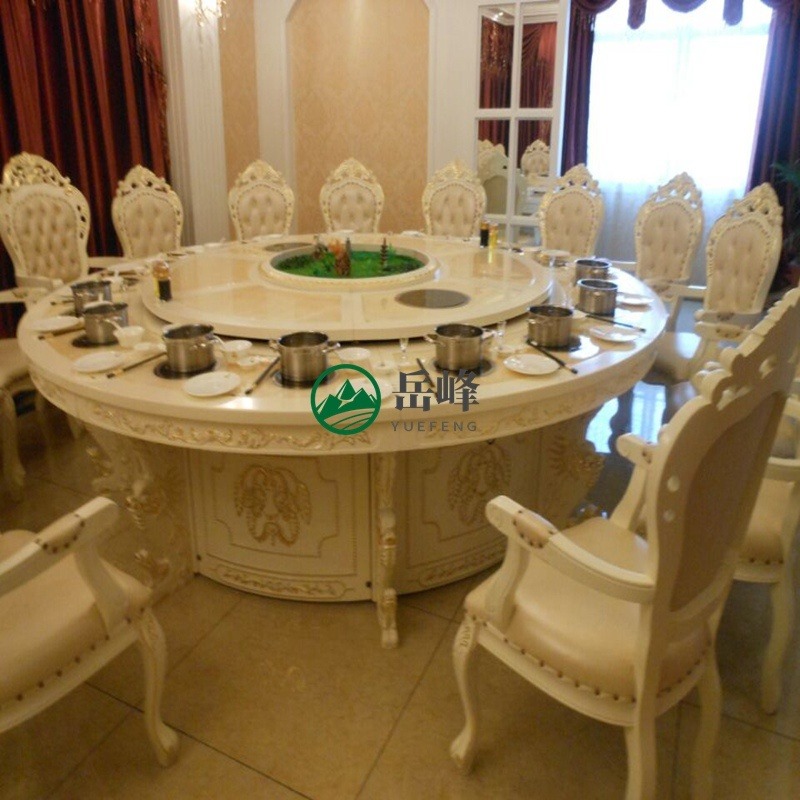 16人酒店电动设备餐桌价格6100	新中式设计餐桌	销售安装电动餐桌