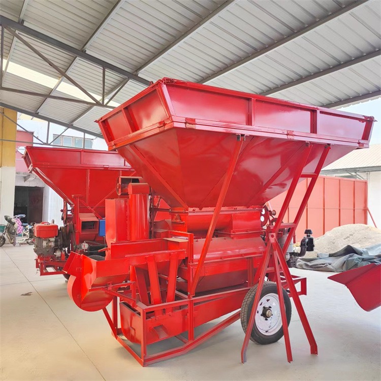 35马力拖拉机双筒 大产量双风机玉米脱粒机 干湿通用款自动装车