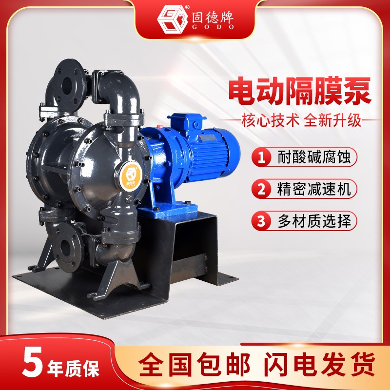上海边锋固德牌电动隔膜泵DBY3-80QAAA球铁材质大排量污水泵污泥泵