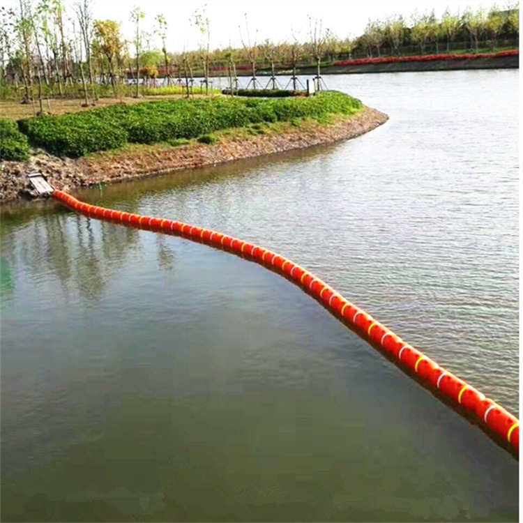30公分水面拦污浮筒串联式浮体河道防污控污塑料浮排
