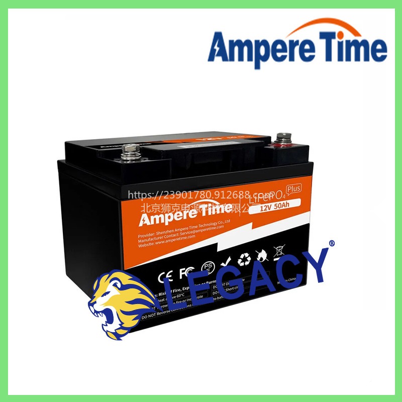 Ampere Time蓄电池12V 50Ah 磷酸铁锂 LiFePO4 电池，内置 50A BMS，4000+ 次循环图片