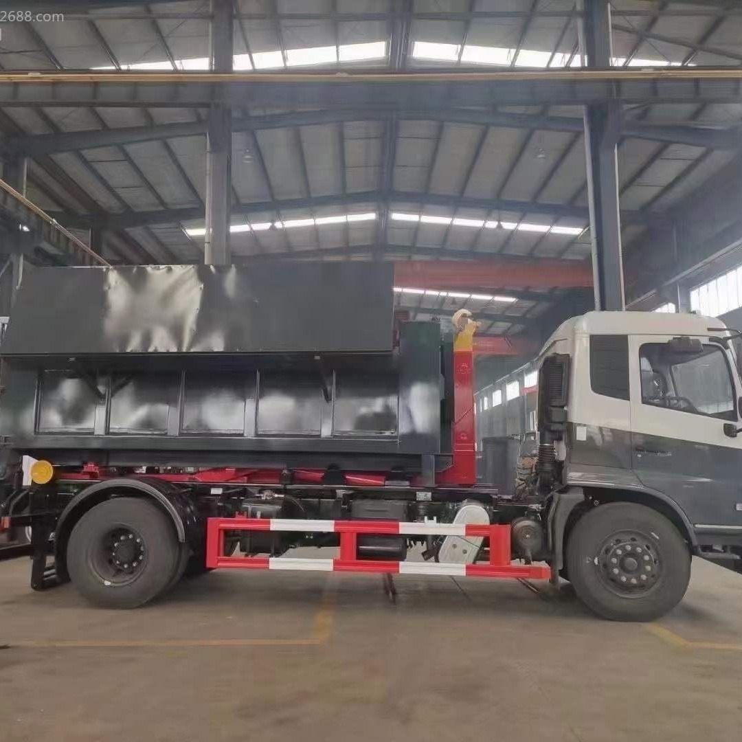 东风天锦套臂垃圾车   12吨勾臂垃圾车   楚胜车厢可卸式垃圾车