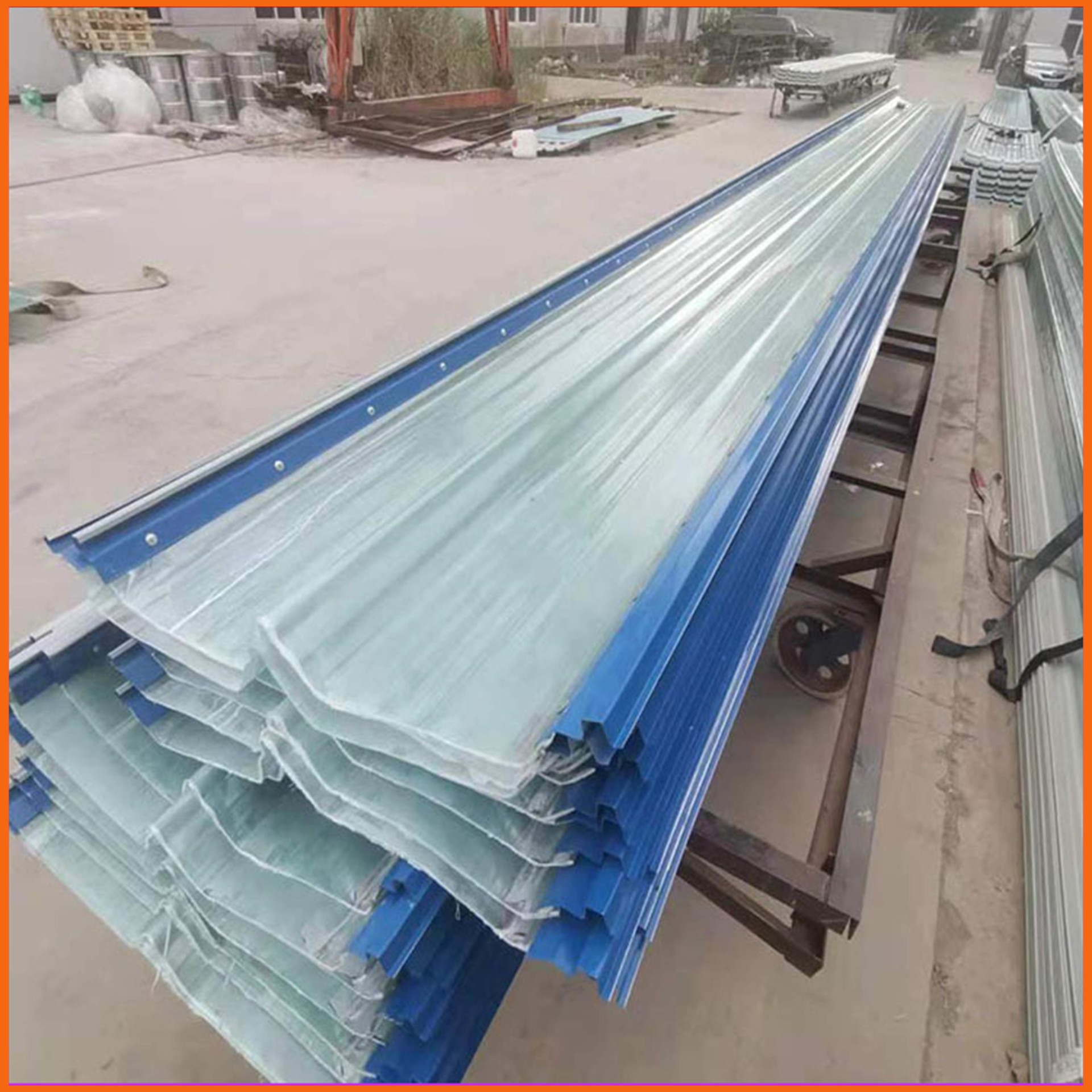角驰820型钢边采光带 鄂州FRP透明瓦 玻璃钢采光板生产厂家