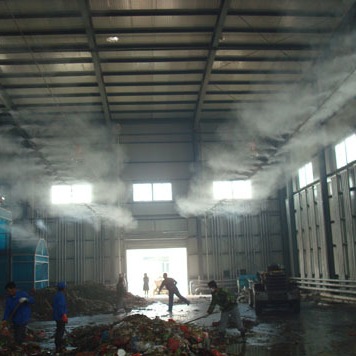 垃圾场清运时喷雾消毒除臭设备雾化降温系统设计及安装