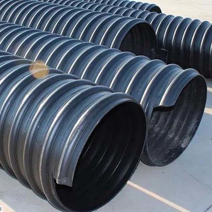 地埋市政排水排污管 HDPE钢带增强聚乙烯螺旋波纹管