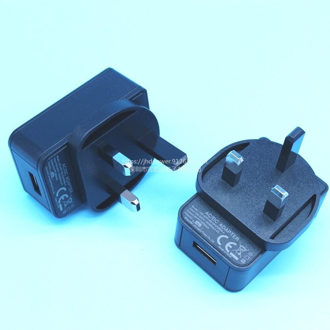 广东吉宏达​5V2A电源适配器英规USB充电器UKCA认证适配器电源JHD-AP015B-050200BB-A
