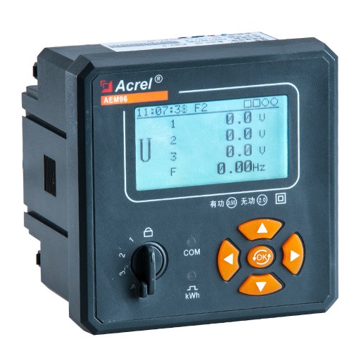 供应安科瑞嵌入式多功能电表AEM96/F选配复费率电能统计功能尖峰平谷电量计量0.5S级2-31次分次谐波