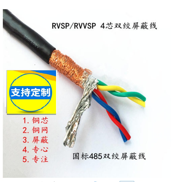 WDZA-RVVSP阻燃屏蔽电缆 WDZA-RYYSP 422.5双绞屏蔽电缆
