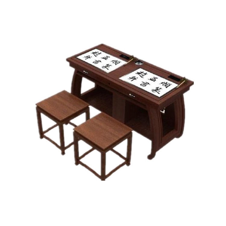 书法临摹马鞍桌 中式榆木毛笔书法桌带显示屏教室讲课桌