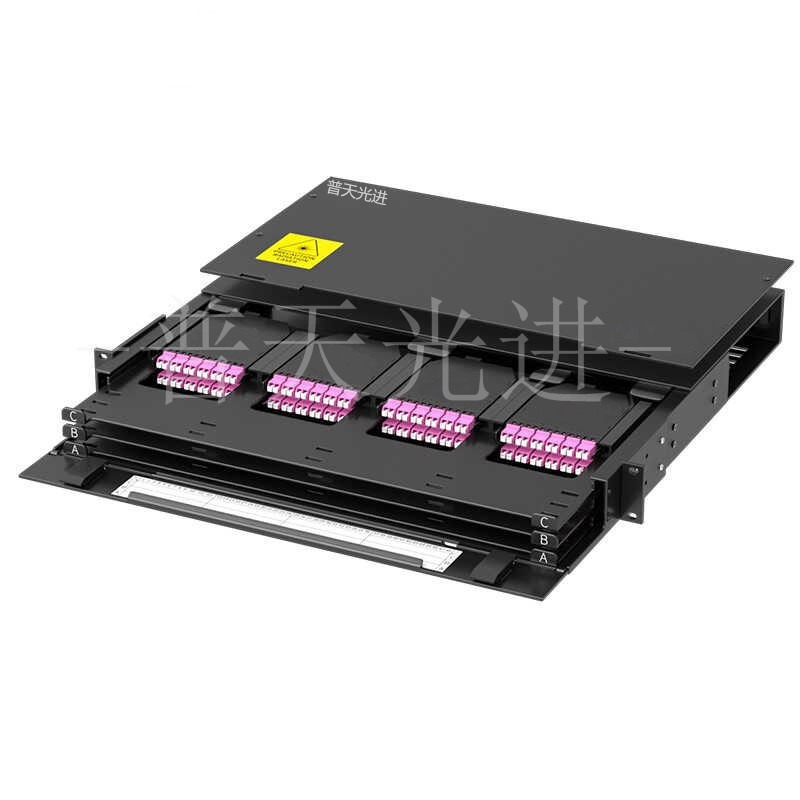 普天光进 封闭式光纤配线架MPO预端接型1U144芯高密度配线箱单模多模OM3/OM4
