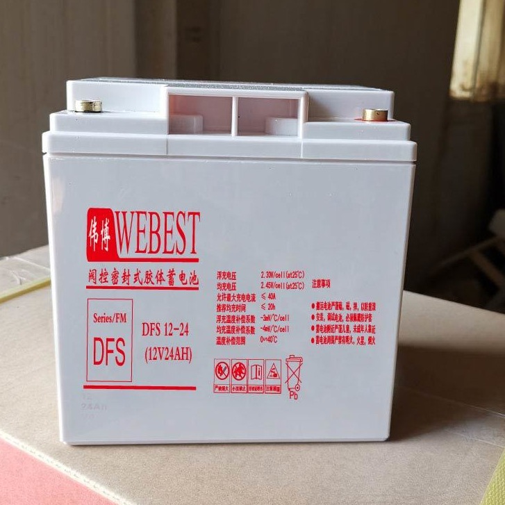 伟博蓄电池DFS12-24 WEBEST电池12V24A 直流屏 UPS后备电源 电厂  型号及参数报价