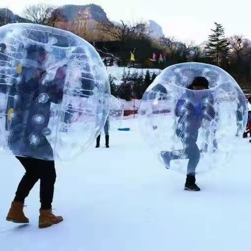 水上滚筒碰碰球雪地球儿童游乐充气透明球球对对碰碰娱乐设施趣味运动会道具