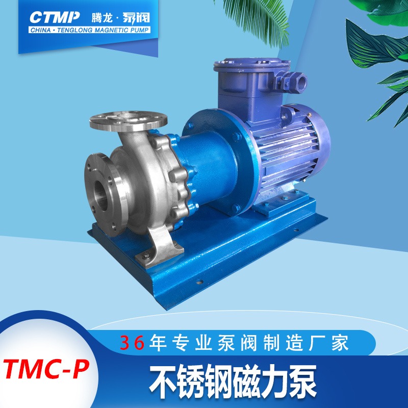 TMC40-25-160P不锈钢磁力泵 碱清洗泵 耐高温磁力泵价格 腾龙泵阀图片