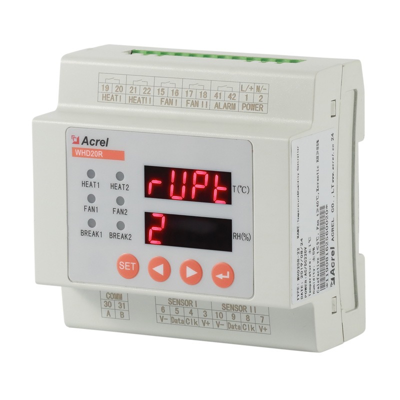 供应安科瑞品牌温湿度控制器WHD20R-22测量并控制2路温室和湿度环网柜用厂家销售图片