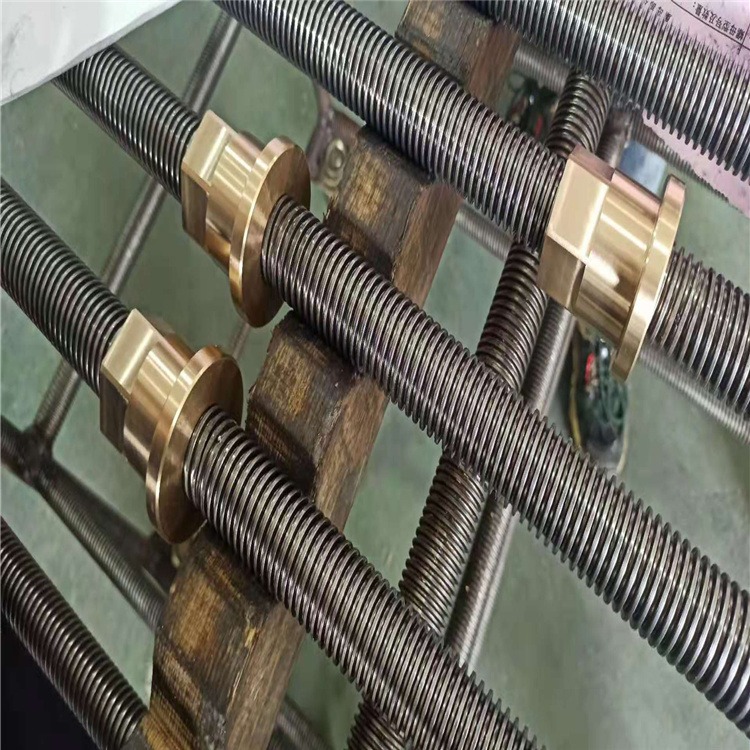 梯形丝杆 TR3045 挤压 加工 45钢 黄铜螺母左右牙按图纸厂家订做