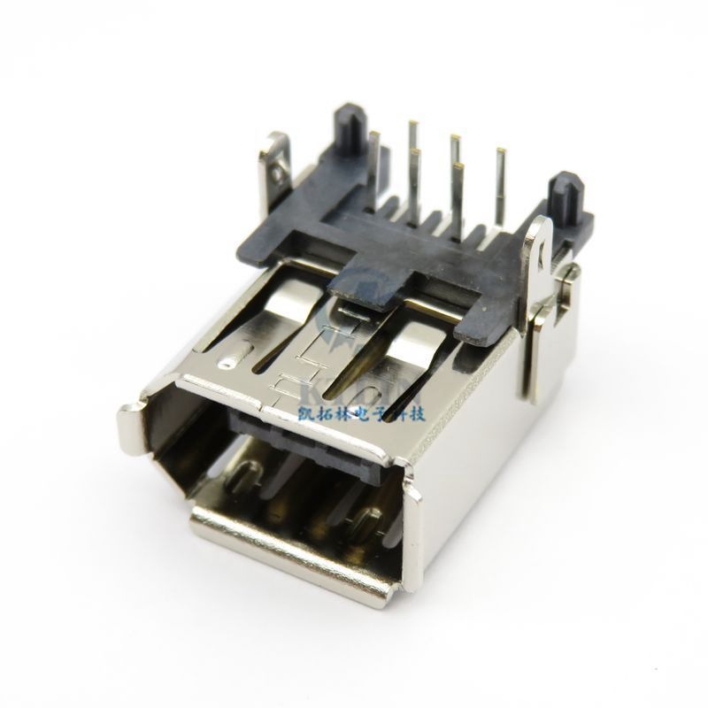 USB 1394 母座 6pin 卧式 二脚直插 带柱 火线接口 卷边 6p 连接器