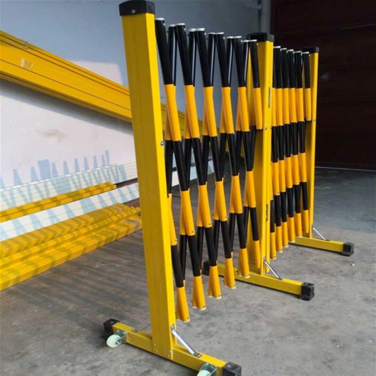 黑黄伸缩围栏WL-ZK 施工围栏 带轮移动隔离栏 智科生产防护栏