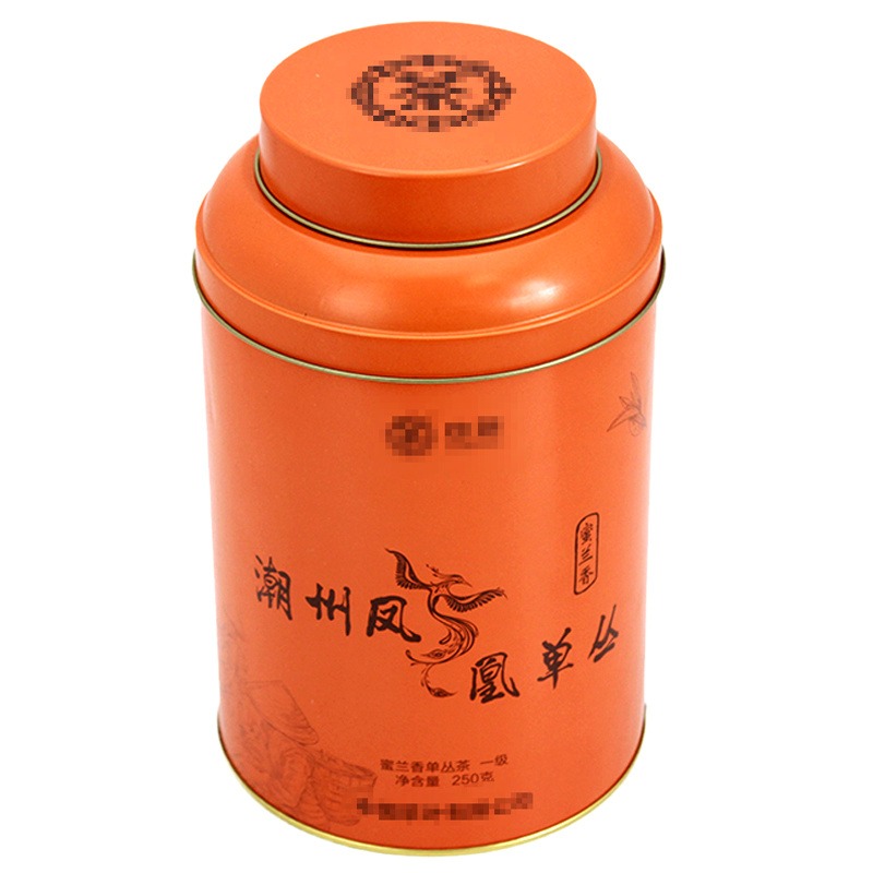 半斤装潮州凤凰单丛茶叶罐铁罐定做 圆形铁皮盒子 茶叶铁盒包装生产厂家