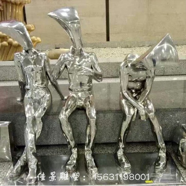 不锈钢休闲人物  广场人物雕塑 抽象雕塑